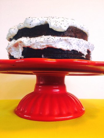 ČOKOLÁDOVÁ TORTA S DOMÁCIM CITRÓNOVÝM MASCARPONE A MAKOM